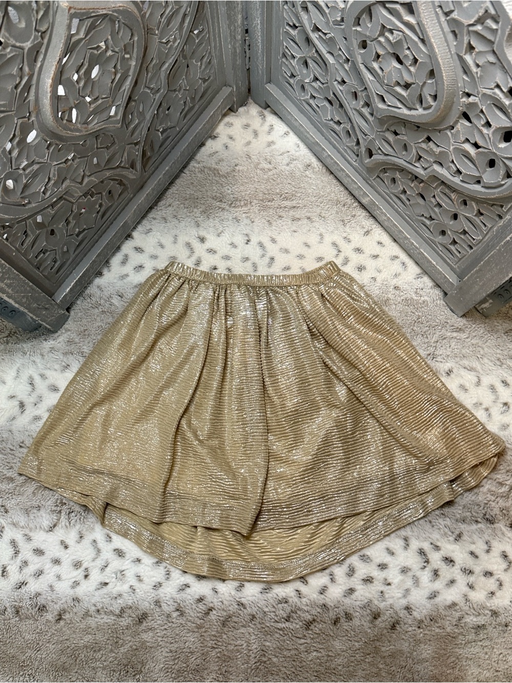 Gymboree metallic gold skirt girls small formal event holiday party Girlhoodcore
